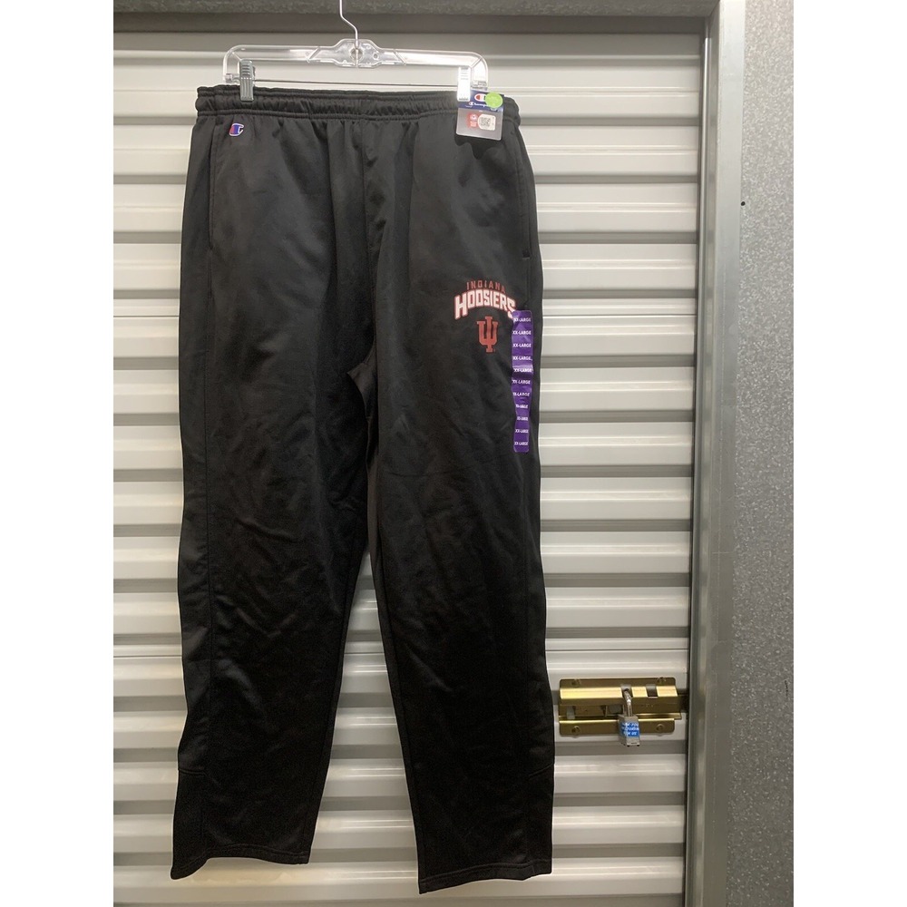 NWT Champion Fleece Sweat Pants Black Indiana Hoosiers Size 2XL